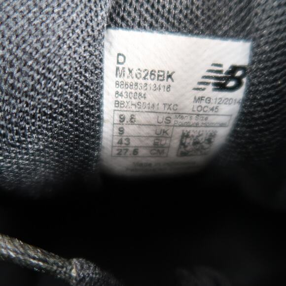 New Balance Shoes Men 9.5 Athletic Cross Train 624 Leather Sneaker Comfort Black main image 7